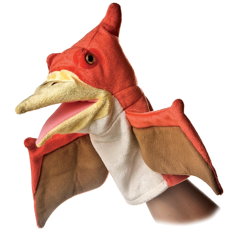 Aurora Interactive Hand Puppet Pteranodon Stuffed Animal - Storytelling Adventures - Playful Learning - Orange 10 Inches