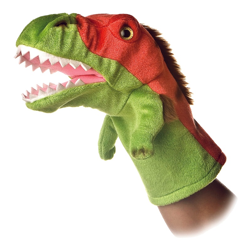 Aurora Interactive Hand Puppet Velociraptor Stuffed Animal - Storytelling Adventures - Playful Learning - Green 10 Inches