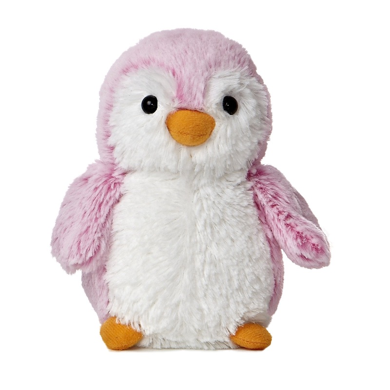 Aurora Playful Pompom Penguin Brights Stuffed Animal - Vibrant Companions - Endless Fun - Pink 6 Inches
