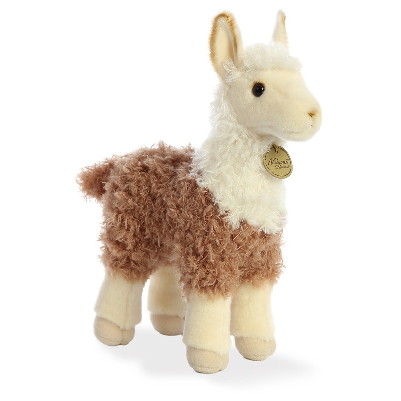 Aurora Realistic Miyoni 2 Tone Llama Stuffed Animal - Lifelike Detail - Cherished Companionship - Brown 12 Inches