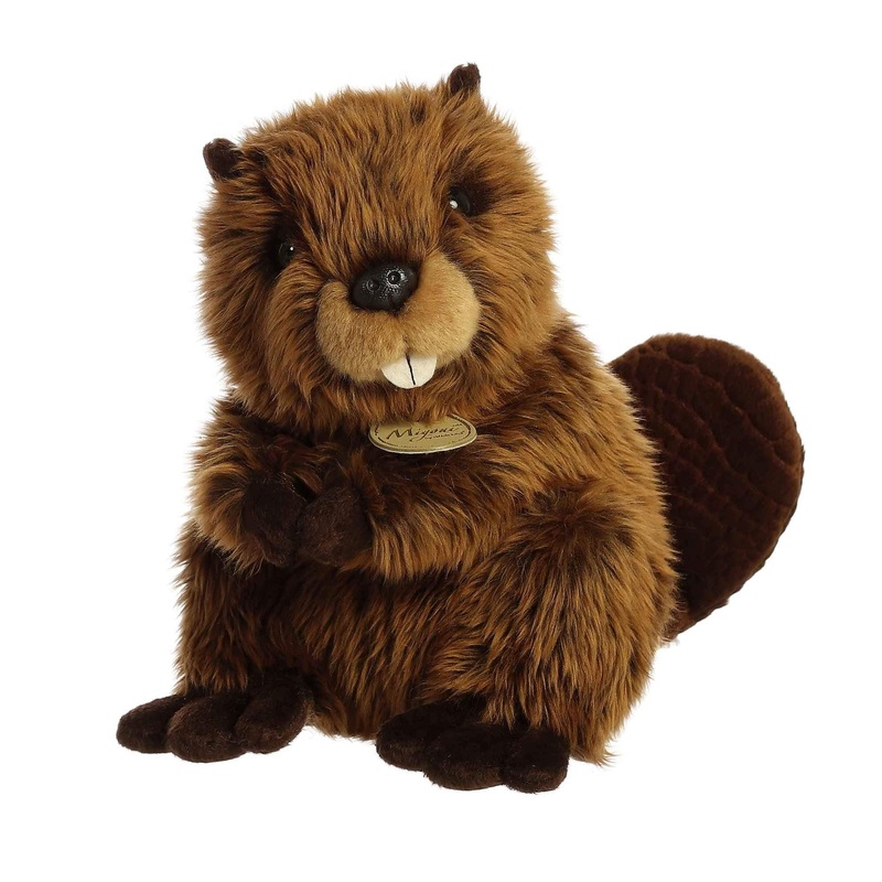 Aurora Realistic Miyoni Beaver Stuffed Animal - Lifelike Detail - Cherished Companionship - Brown 9 Inches