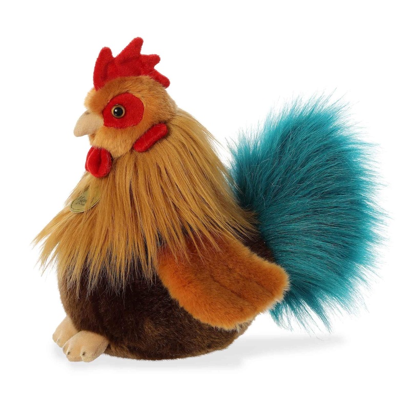 Aurora Realistic Miyoni Rooster Stuffed Animal - Lifelike Detail - Cherished Companionship - Brown 9 Inches