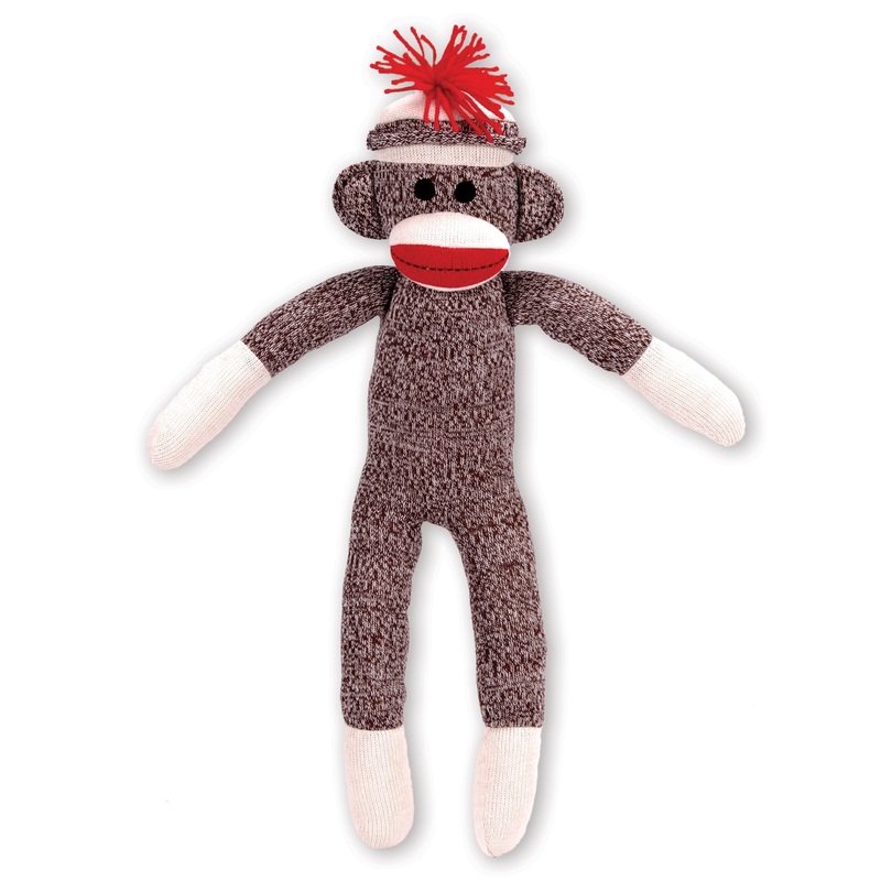Schylling Brand Classic 20' Retro Sock Monkey Stuffed Animal - Knitted Texture Original Look - Ages 12 Months And Up