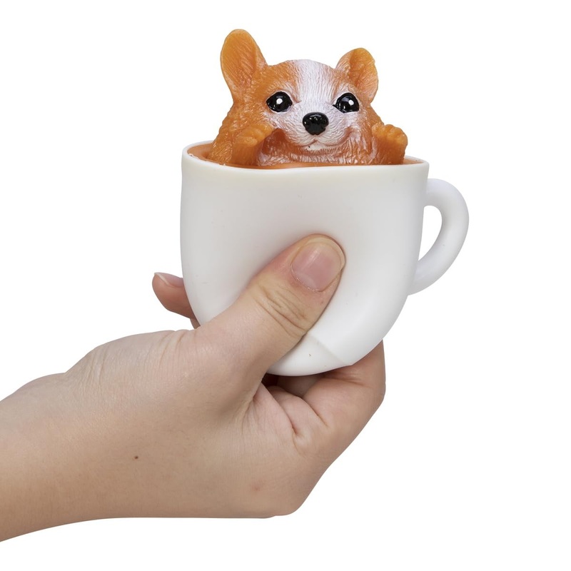 Schylling Pup In A Cup - Squeeze To Reveal Adorable Caffeine-Themed Companions - Style May Vary (Pack Of 1)