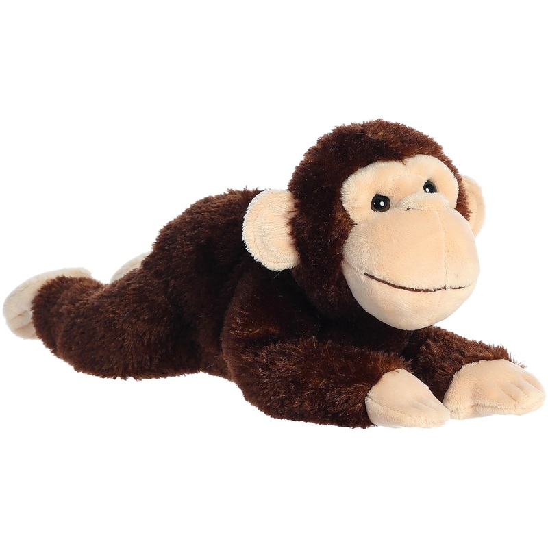 Aurora Adorable Flopsie Chimp Stuffed Animal - Playful Ease - Timeless Companions - Brown 12 Inches