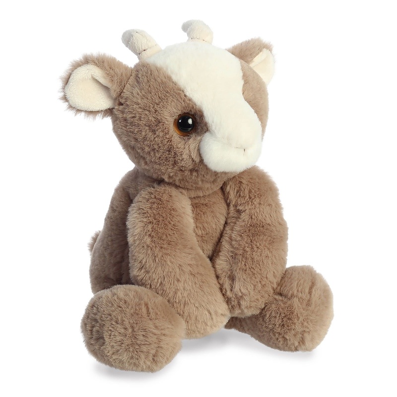 Aurora Adorable Flopsie Gemini Goat Stuffed Animal - Playful Ease - Timeless Companions - Gray 12 Inches