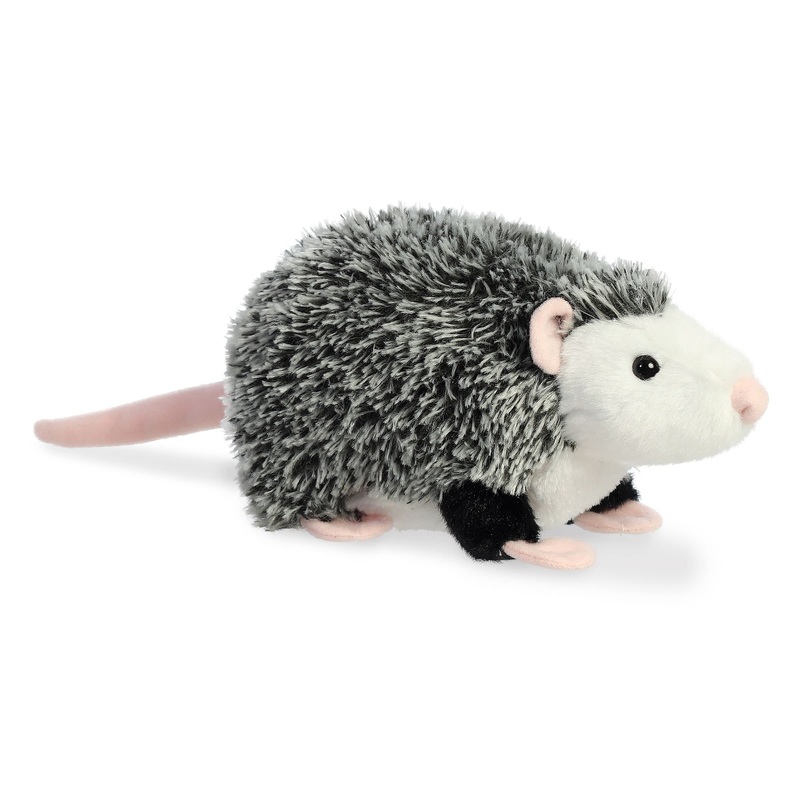 Aurora Adorable Mini Flopsie Ozzie Opossum Stuffed Animal - Playful Ease - Timeless Companions - Black 6.5 Inches
