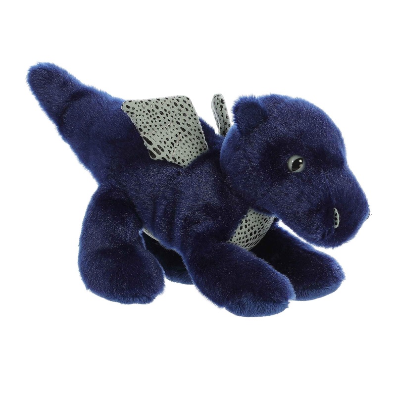 Aurora Adorable Mini Flopsie Sapphire Dragon Stuffed Animal - Playful Ease - Timeless Companions - Blue 8 Inches