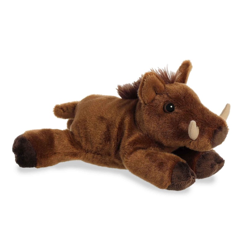 Aurora Adorable Mini Flopsie Willis Warthog Stuffed Animal - Playful Ease - Timeless Companions - Brown 8 Inches
