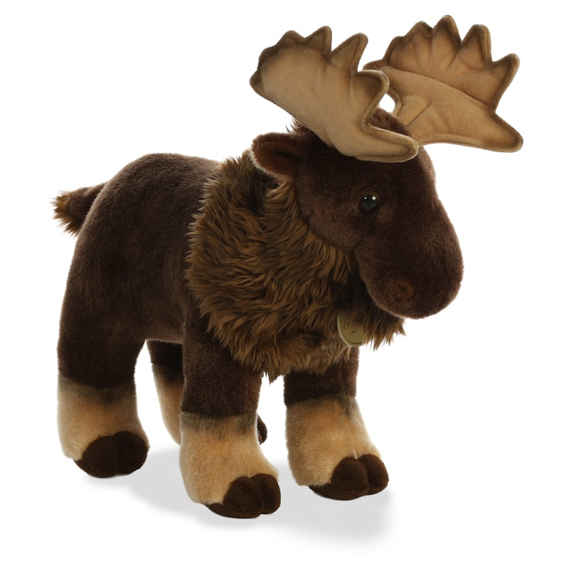 Aurora Adorable Miyoni Moose Stuffed Animal - Lifelike Detail - Cherished Companionship - Brown 14 Inches