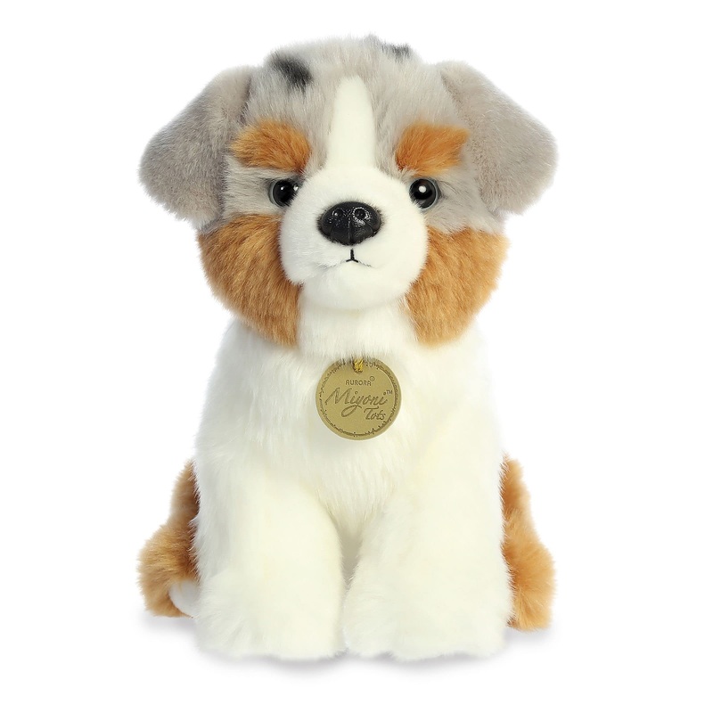 Aurora Adorable Miyoni Tots Aussie Pup Stuffed Animal - Lifelike Detail - Cherished Companionship - Multicolor 9 Inches