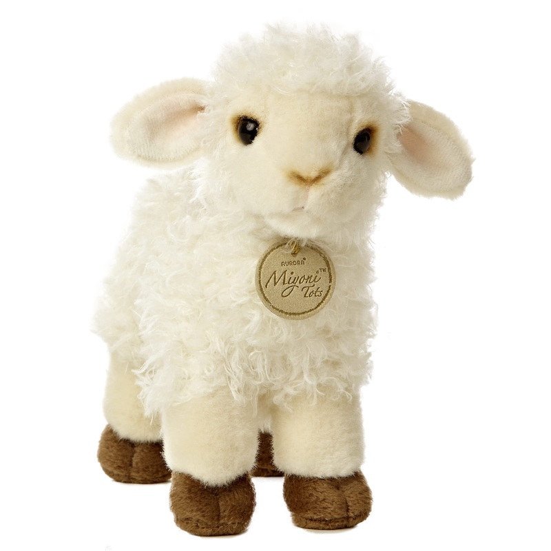Aurora Adorable Miyoni Tots Baby Lamb Stuffed Animal - Lifelike Detail - Cherished Companionship - White 7 Inches