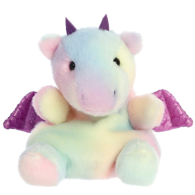 Aurora Adorable Palm Pals Aster Dragon Stuffed Animal - Pocket-Sized Play - Collectable Fun - Rainbow 5 Inches