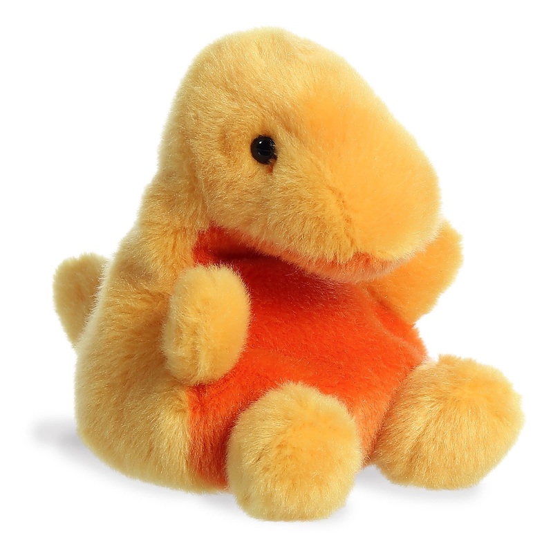 Aurora Adorable Palm Pals Thunder Bronto Stuffed Animal - Pocket-Sized Play - Collectable Fun - Yellow 5 Inches