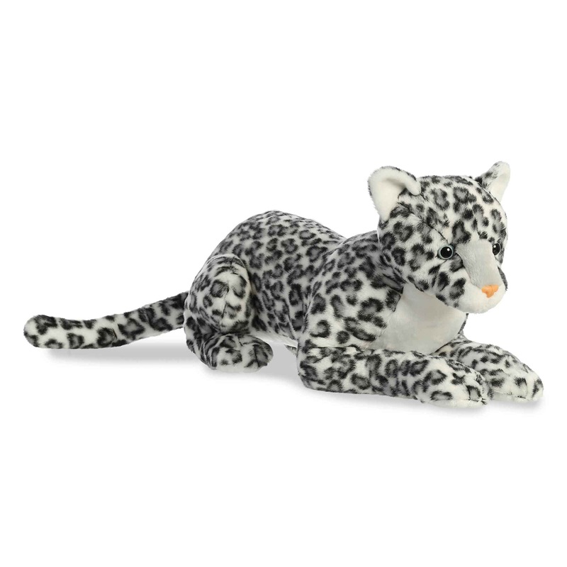 Aurora Adorable Super Flopsie Snow Leopard Stuffed Animal - Playful Ease - Timeless Companions - Gray 28 Inches