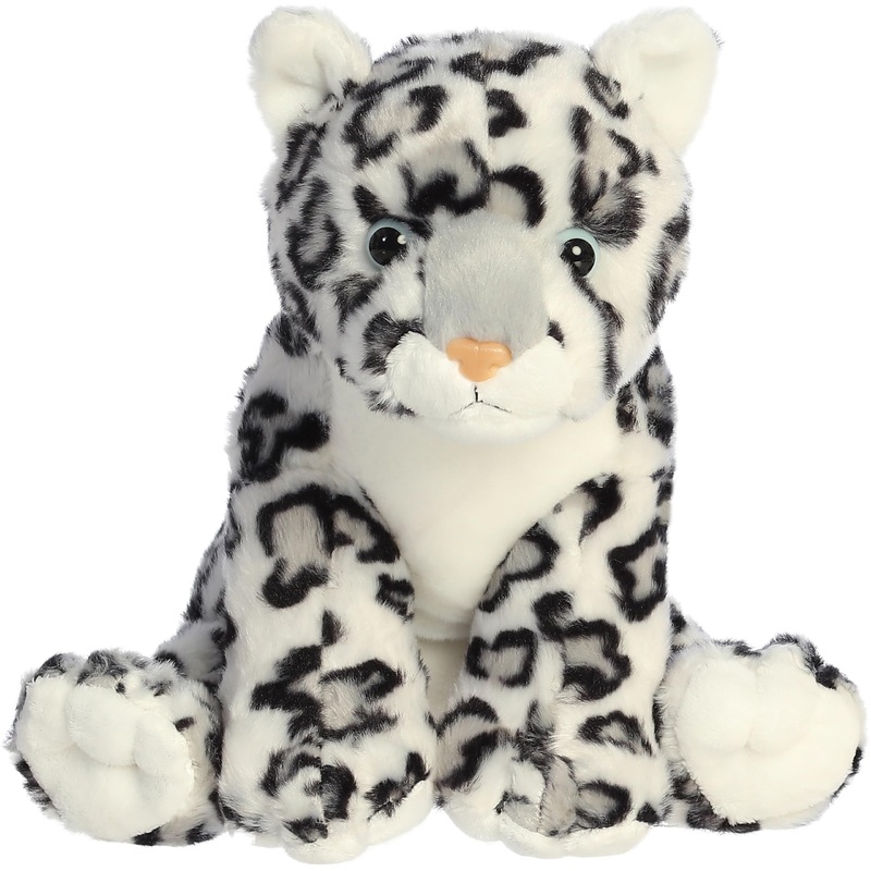Aurora Adventurous Destination Nation Snow Leopard Stuffed Animal - Global Exploration - Learning Fun - White 12 Inches