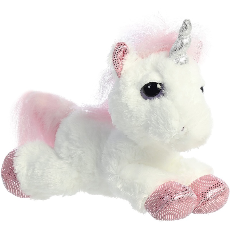 Aurora Enchanting Dreamy Eyes Heavenly White Unicorn Stuffed Animal - Captivating Gaze - Aesthetic Appeal - White 10 Inches
