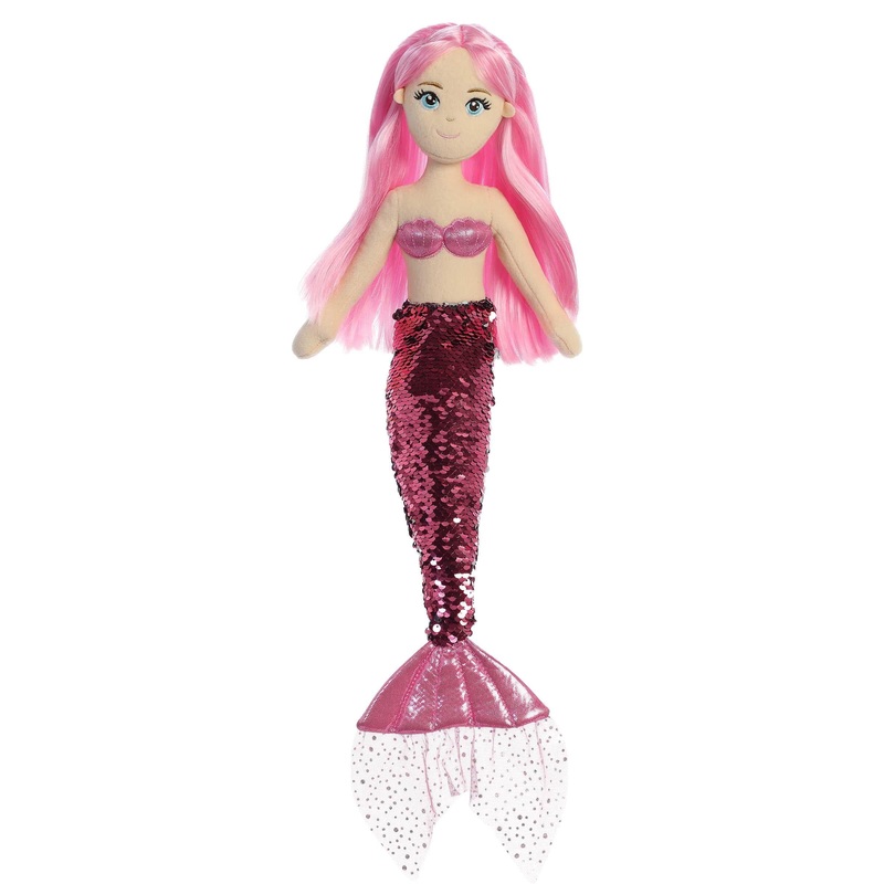 Aurora Enchanting Sea Sparkles Sequin Sparkles Ava Stuffed Doll - Imaginative Play - Magical Companions - Pink 18 Inches