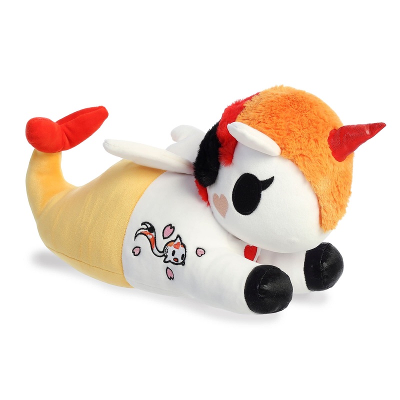Aurora Enchanting Tokidoki Squishy Jade Stuffed Animal - Bright & Colorful Design - Showpiece Plush - Orange 13 Inches