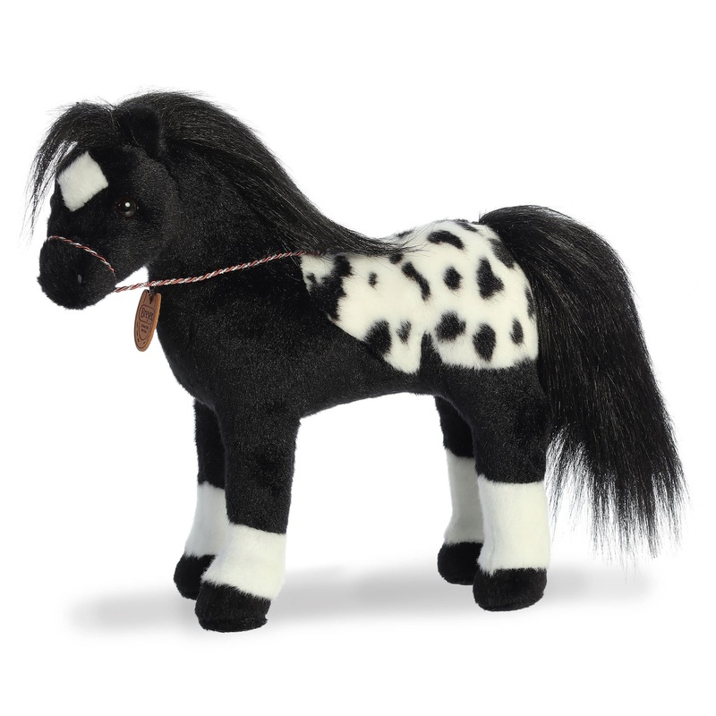 Aurora Exquisite Breyer Showstoppers Black Appaloosa Stuffed Animal - Realistic Detailing - Imaginative Play - Black 13 Inches