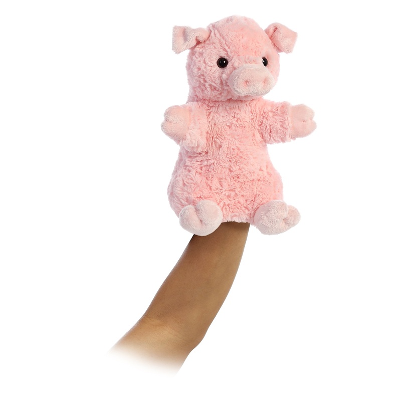 Aurora Interactive Hand Puppet Pinky The Pig Stuffed Animal - Storytelling Adventures - Playful Learning - Pink 11 Inches