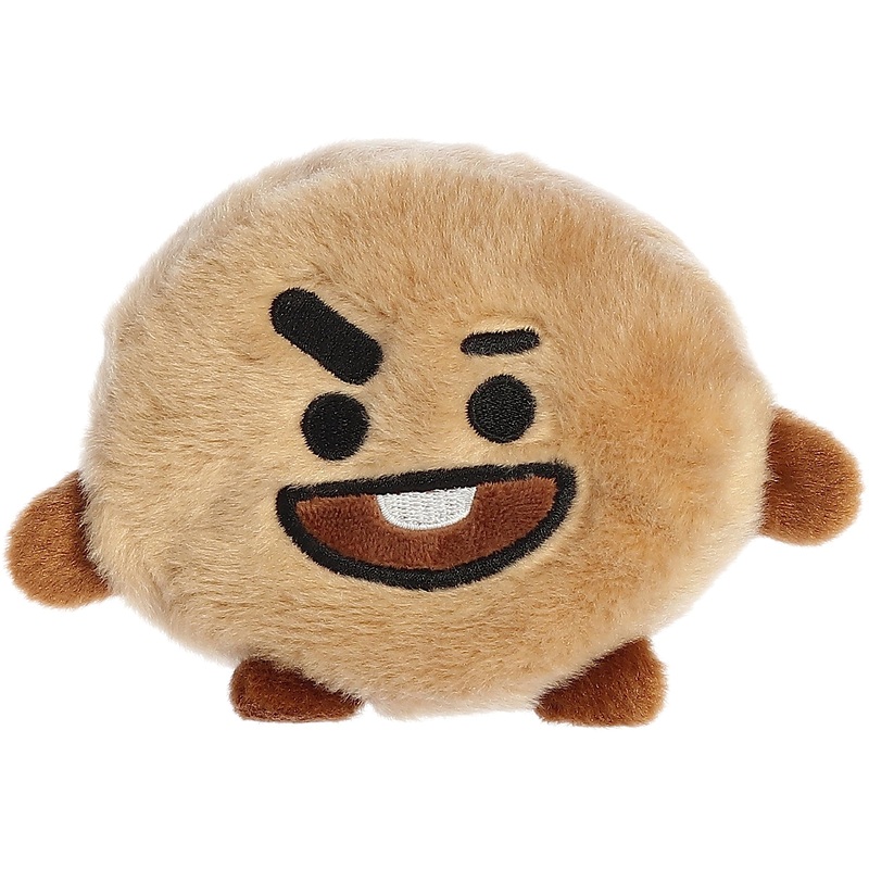 Aurora Lovable Bt21 Palm Pals Shooky Stuffed Animal - Collectible Fun - Delightful Cuteness - Brown 5 Inches