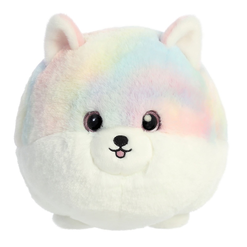 Aurora Playful Teddy Pets Pom Stuffed Animal - Unique Design - Endless Play - Rainbow 9 Inches
