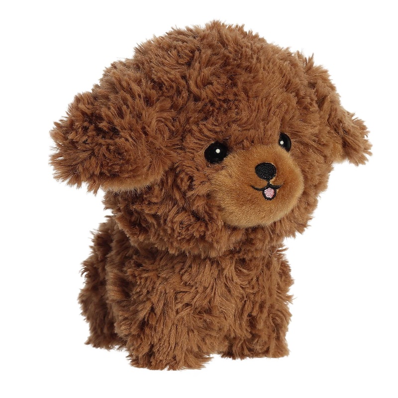 Aurora Playful Teddy Pets Poodle Stuffed Animal - Unique Design - Endless Play - Brown 6.5 Inches