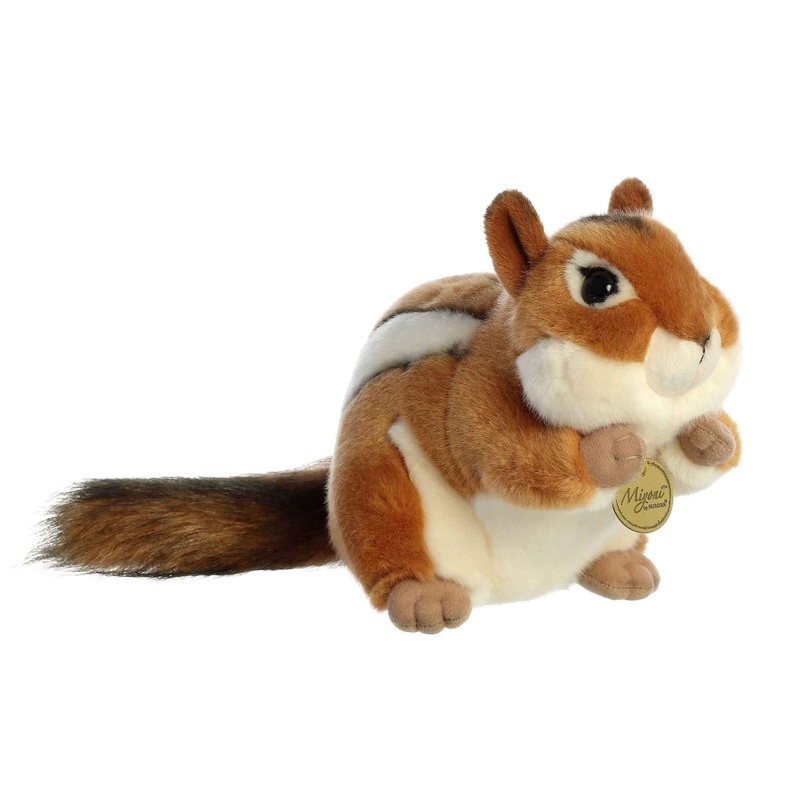 Aurora Realistic Miyoni Chipmunk Stuffed Animal - Lifelike Detail - Cherished Companionship - Brown 9 Inches