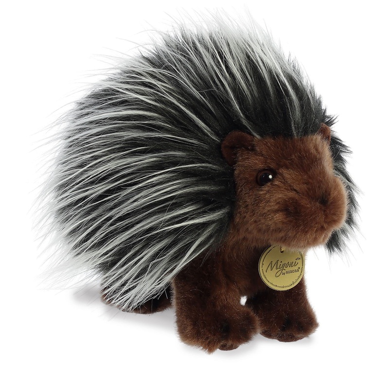 Aurora Realistic Miyoni Porcupine Stuffed Animal - Lifelike Detail - Cherished Companionship - Black 10 Inches