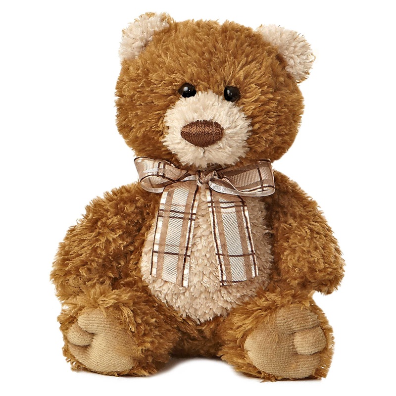 Aurora Snuggly Bear Brown Sugar Stuffed Animal - Comforting Companion - Imaginative Play - 8 Inches