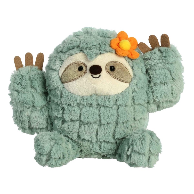 Aurora Whimsical Cactus Kingdom Cactus Sloth Stuffed Animal - Aesthetic Appeal - Comforting Cuddles - Green 7.5 Inches