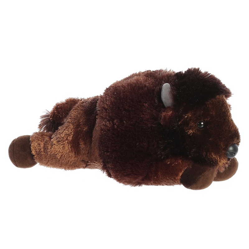 Aurora Adorable Flopsie Bison Stuffed Animal - Playful Ease - Timeless Companions - Brown 12 Inches