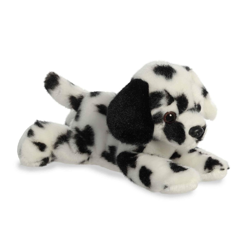 Aurora Adorable Mini Flopsie Dipper Dalmatian Stuffed Animal - Playful Ease - Timeless Companions - White 8 Inches