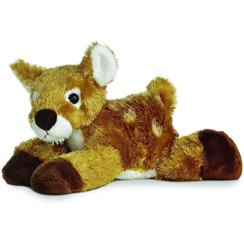 Aurora Adorable Mini Flopsie Fawne Stuffed Animal - Playful Ease - Timeless Companions - Brown 8 Inches