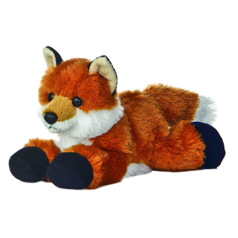 Aurora Adorable Mini Flopsie Foxxie Stuffed Animal - Playful Ease - Timeless Companions - Orange 8 Inches