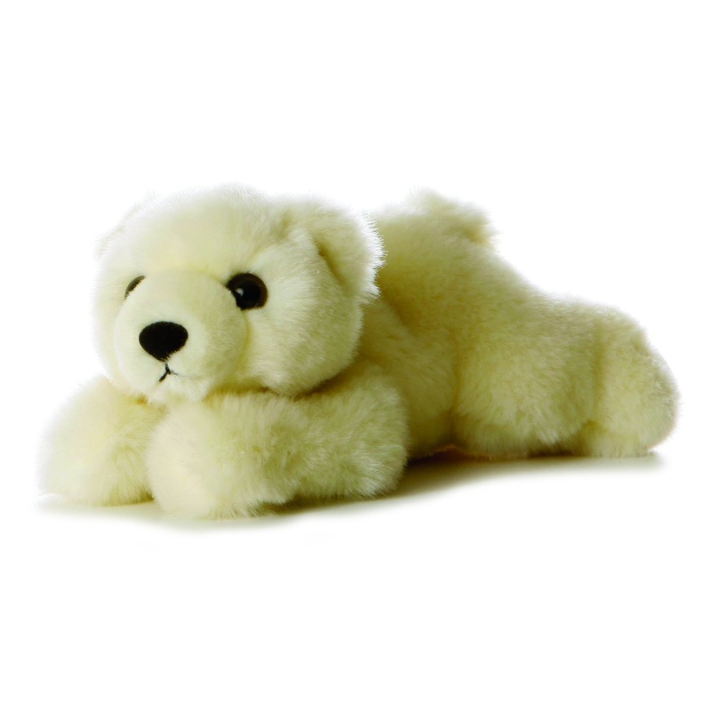 Aurora Adorable Mini Flopsie Lil' Slushy Stuffed Animal - Playful Ease - Timeless Companions - White 8 Inches