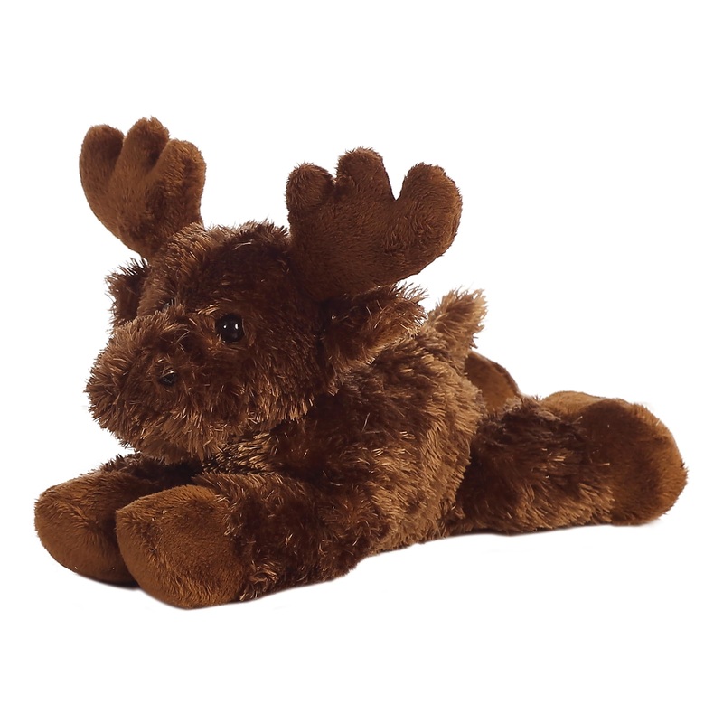 Aurora Adorable Mini Flopsie Maxamoose Stuffed Animal - Playful Ease - Timeless Companions - Brown 8 Inches