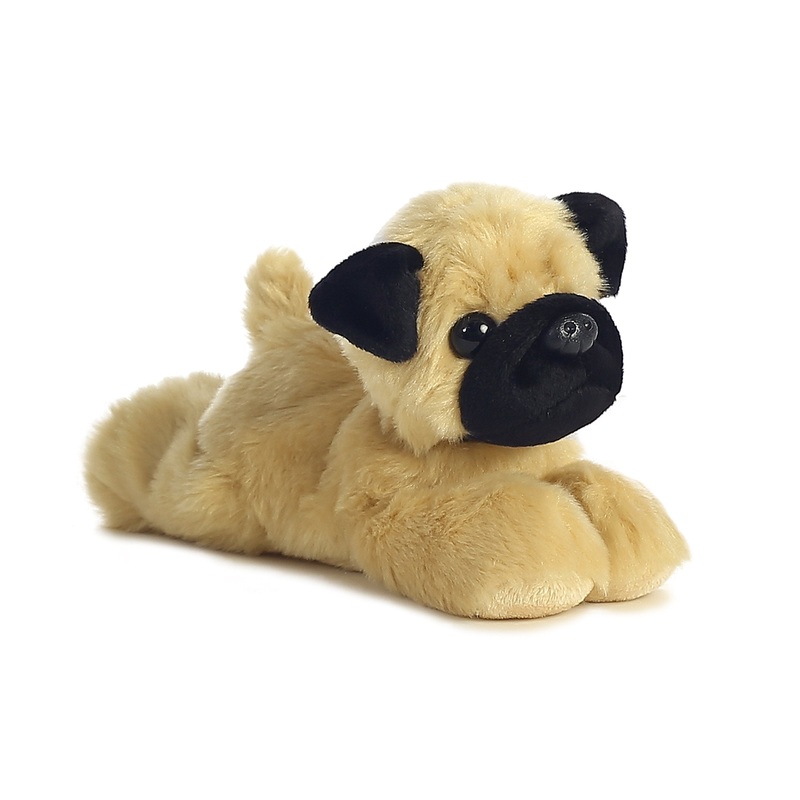 Aurora Adorable Mini Flopsie Mr.Pugster Stuffed Animal - Playful Ease - Timeless Companions - Brown 8 Inches