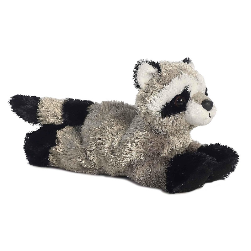 Aurora Adorable Mini Flopsie Rascal Stuffed Animal - Playful Ease - Timeless Companions - Gray 8 Inches