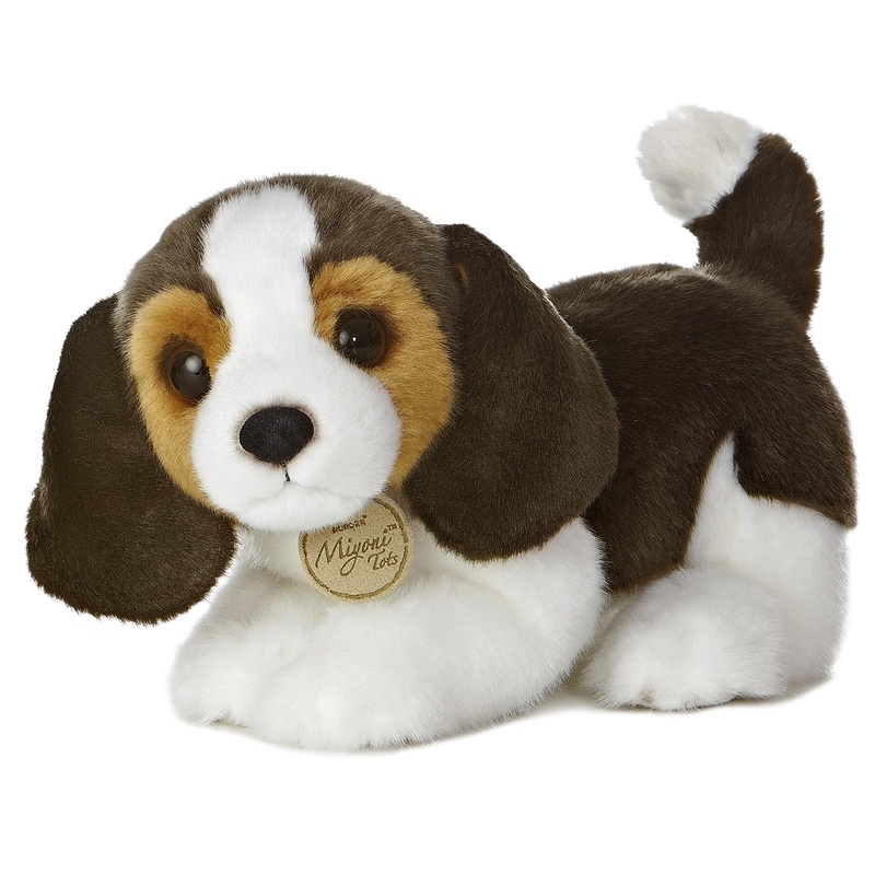 Aurora Adorable Miyoni Beagle Pup Stuffed Animal - Lifelike Detail - Cherished Companionship - Brown 11 Inches