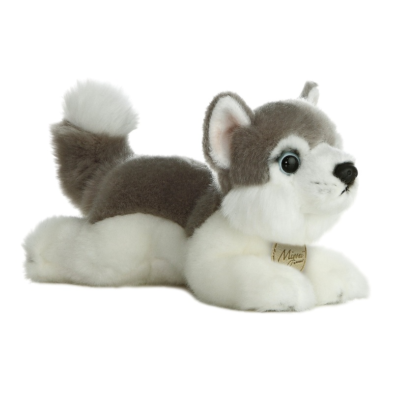 Aurora Adorable Miyoni Husky Stuffed Animal - Lifelike Detail - Cherished Companionship - Gray 8 Inches