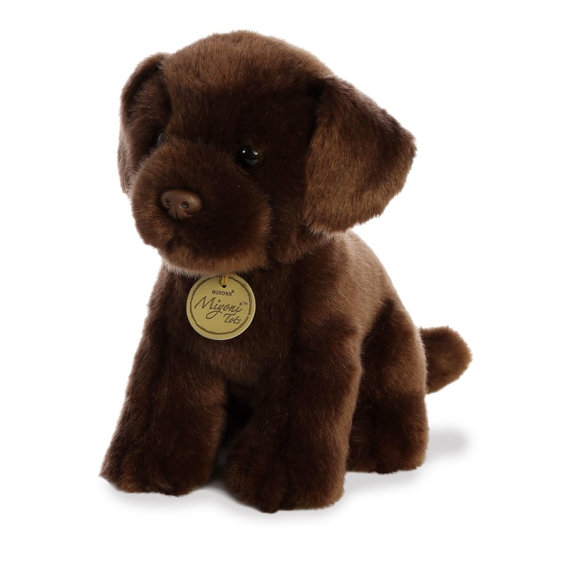 Aurora Adorable Miyoni Tots Chocolate Lab Pup Stuffed Animal - Lifelike Detail - Cherished Companionship - Brown 11 Inches