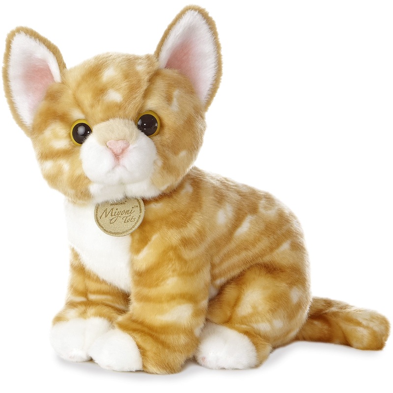 Aurora Adorable Miyoni Tots Orange Tabby Kitten Stuffed Animal - Lifelike Detail - Cherished Companionship - 10 Inches