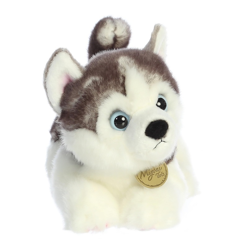 Aurora Adorable Miyoni Tots Siberian Husky Pup Stuffed Animal - Lifelike Detail - Cherished Companionship - Gray 10 Inches
