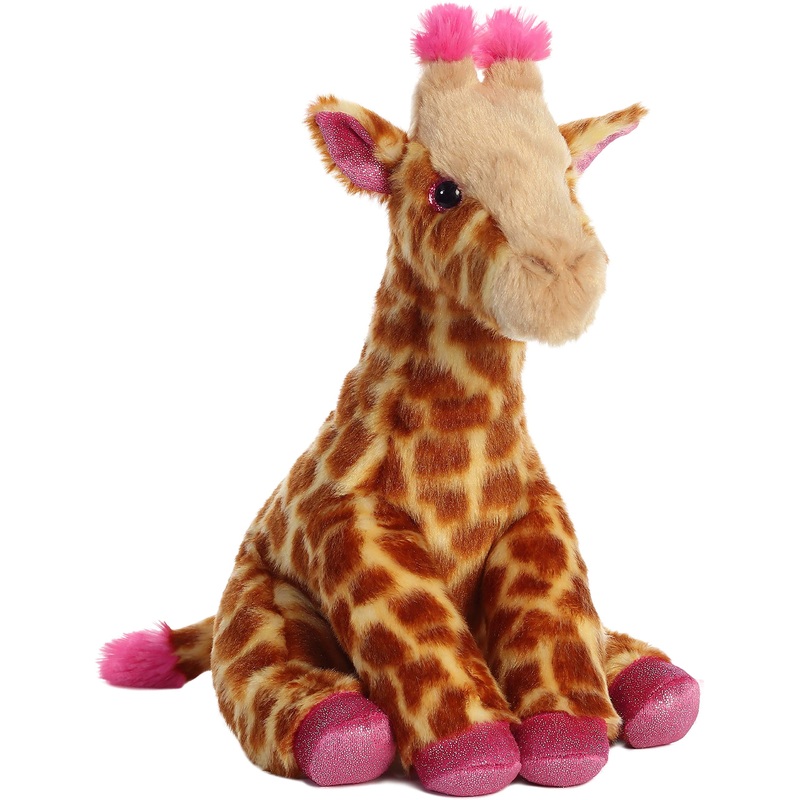 Aurora Huggable Destination Nation Giraffe Stuffed Animal - Global Exploration - Learning Fun - Pink 12 Inches