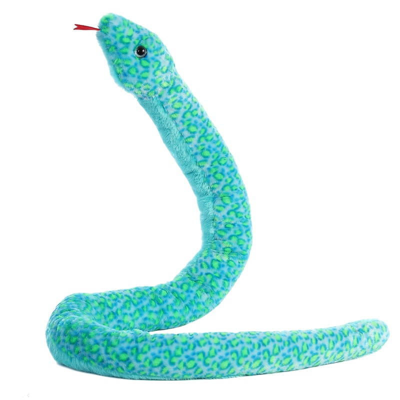 Aurora Playful Snake Aqua Stuffed Animal - Eye-Catching Designs - Versatile Fun - Blue 53 Inches