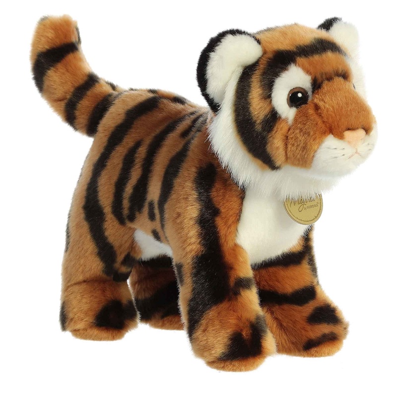 Aurora Realistic Miyoni Bengal Tiger Stuffed Animal - Lifelike Detail - Cherished Companionship - Brown 10 Inches