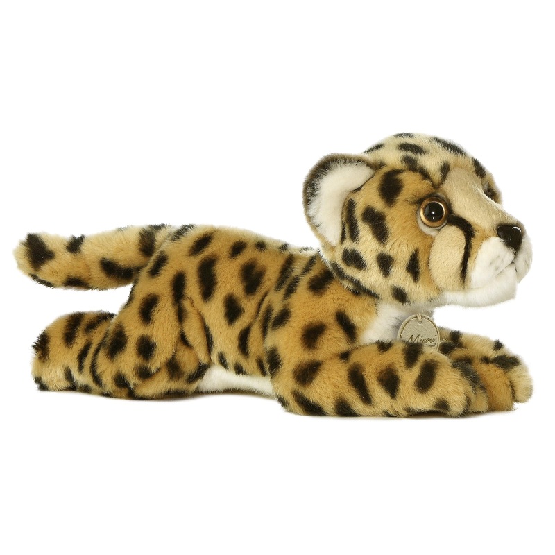 Aurora Realistic Miyoni Cheetah Stuffed Animal - Lifelike Detail - Cherished Companionship - Brown 11 Inches