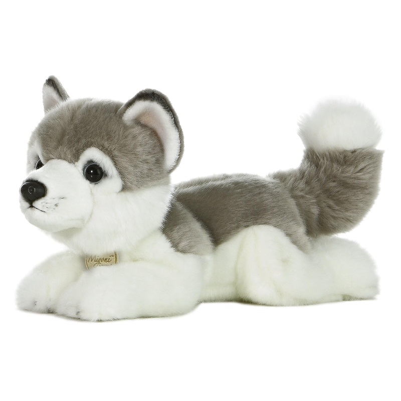 Aurora Realistic Miyoni Husky Stuffed Animal - Lifelike Detail - Cherished Companionship - Gray 11 Inches